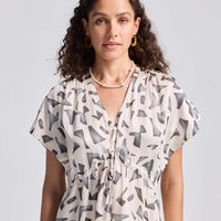 Gathered Maxi Dress with Side Slits in Mosaic -COL - Stella Carakasi