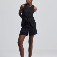 Hemp Vest Jacket Set in Black -COL - Stella Carakasi