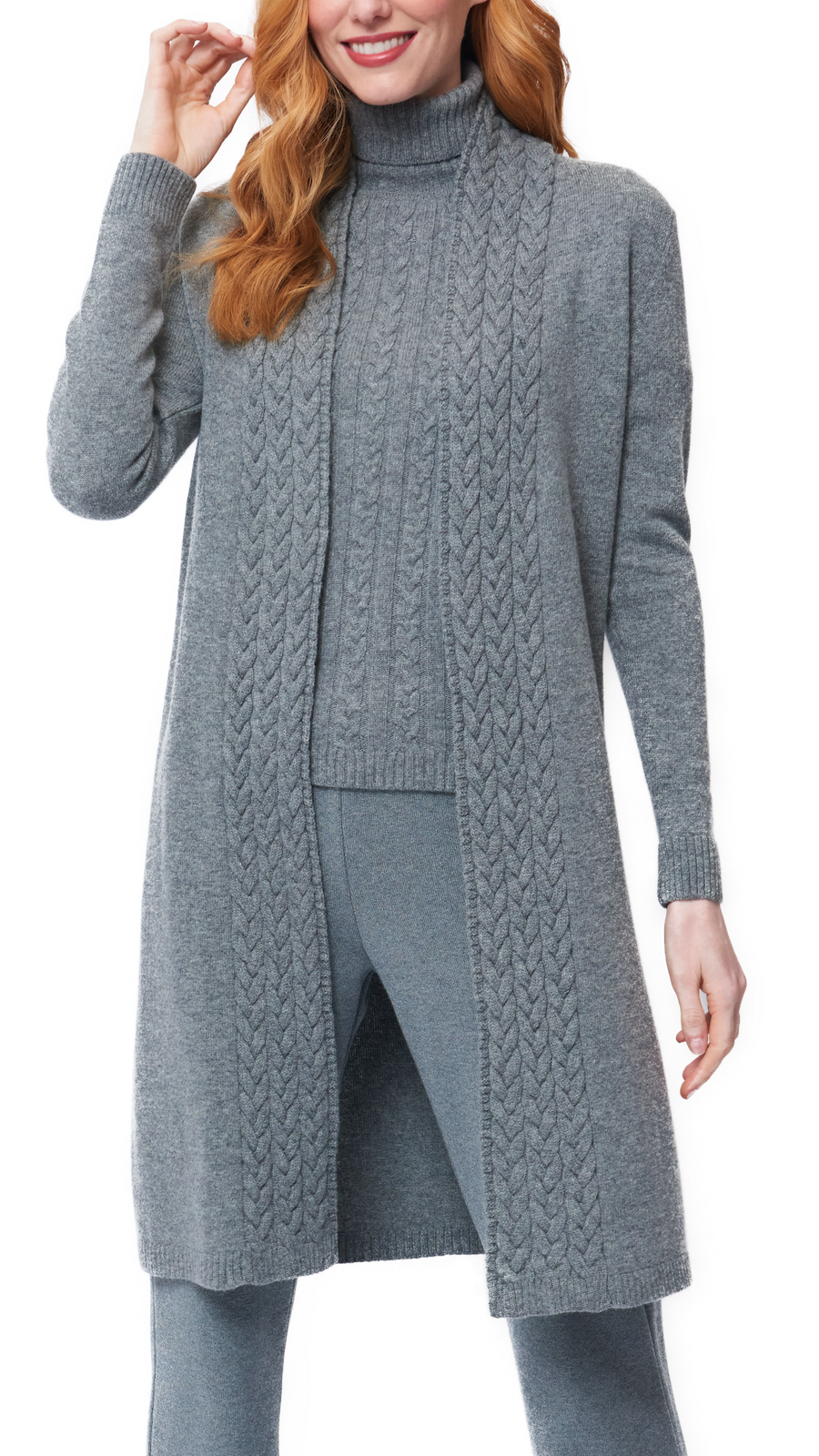 Leana Cable-Knit Coat -COL