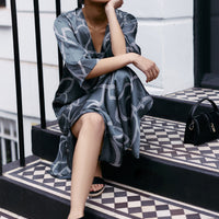 Maxi Dress with Side Slits in Abstract Stripes -COL - Stella Carakasi