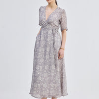 Maxi Wrap Floral dress in Vintage Vines -COL - Stella Carakasi