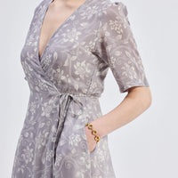 Maxi Wrap Floral dress in Vintage Vines -COL - Stella Carakasi