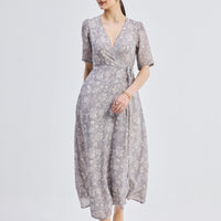 Maxi Wrap Floral dress in Vintage Vines -COL - Stella Carakasi