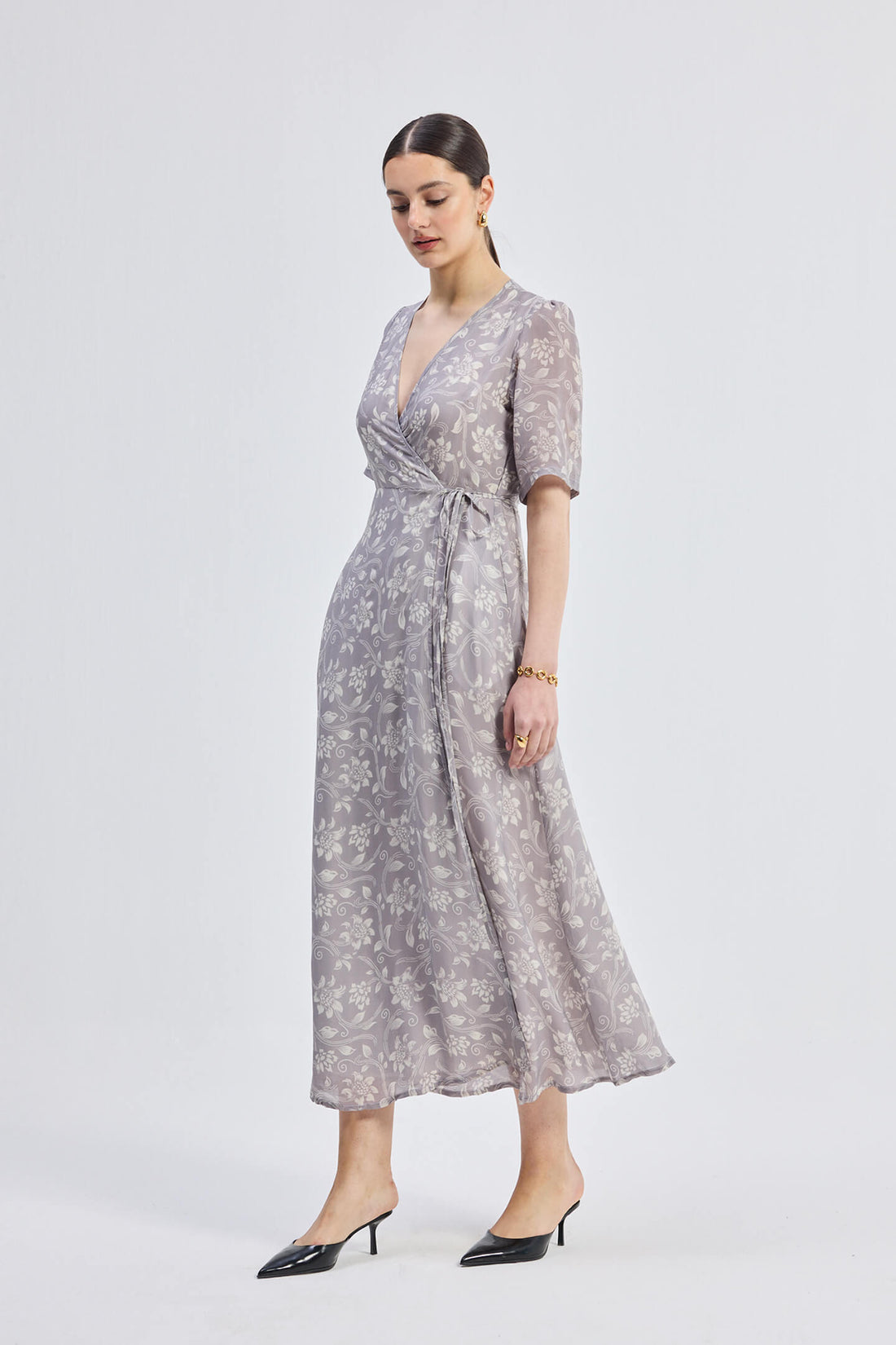 Maxi Wrap Floral dress in Vintage Vines -COL - Stella Carakasi