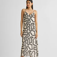 Midi Slip Dress in Black Stripes -COL - Stella Carakasi