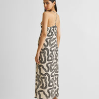 Midi Slip Dress in Black Stripes -COL - Stella Carakasi