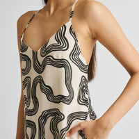 Midi Slip Dress in Black Stripes -COL - Stella Carakasi