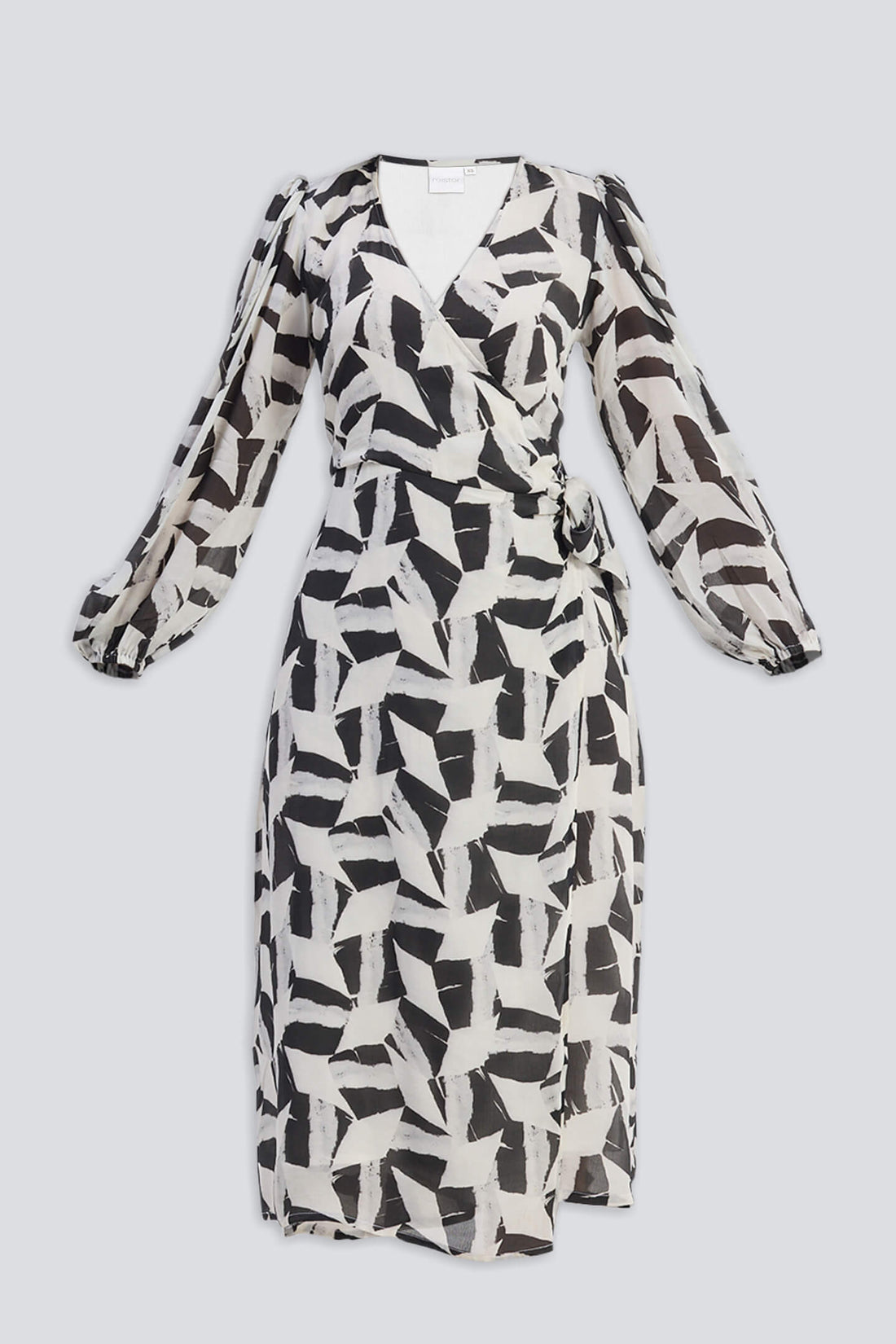 Midi Wrap Dress in Abstract Mosaic -COL - Stella Carakasi