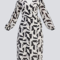 Midi Wrap Dress in Abstract Mosaic -COL - Stella Carakasi