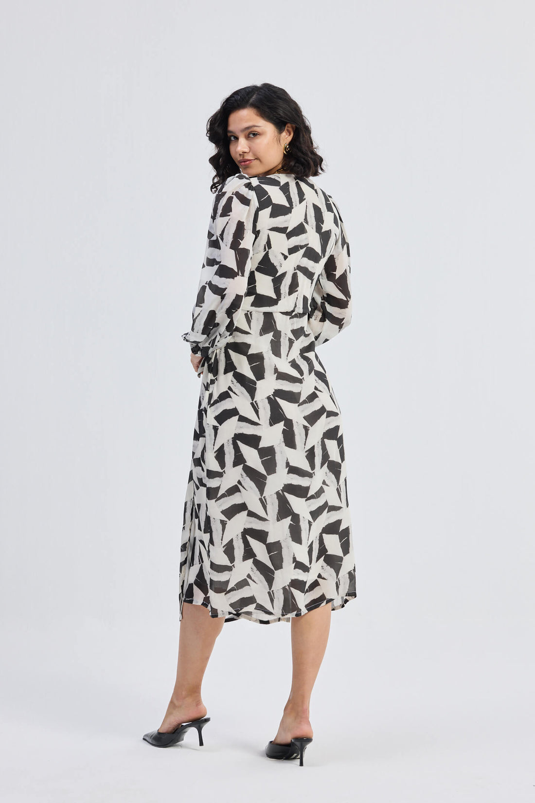 Midi Wrap Dress in Abstract Mosaic -COL - Stella Carakasi