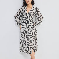 Midi Wrap Dress in Abstract Mosaic -COL - Stella Carakasi