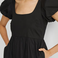 Puff Sleeve Tiered Maxi Dress in Black -COL - Stella Carakasi