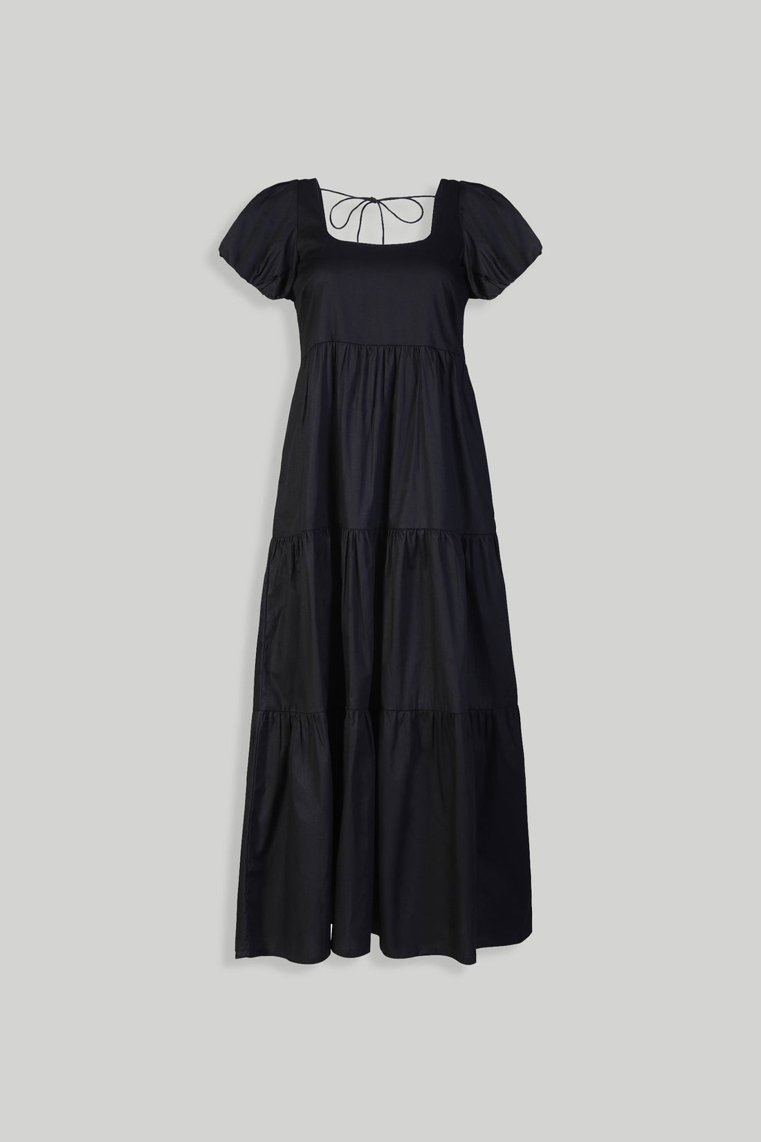 Puff Sleeve Tiered Maxi Dress in Black -COL - Stella Carakasi