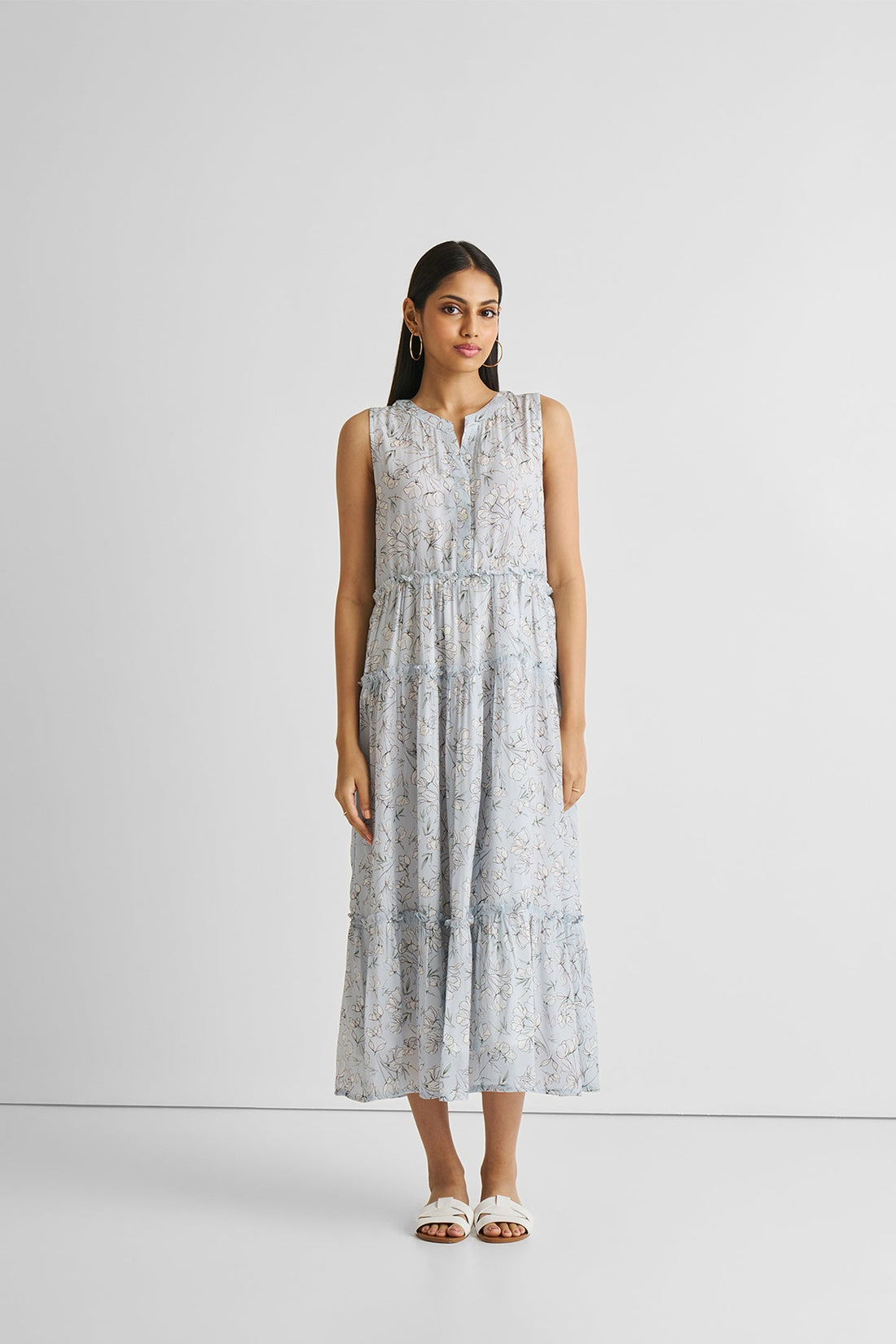 Perfect Resort Maxi Dress in Blue Florals -COL - Stella Carakasi