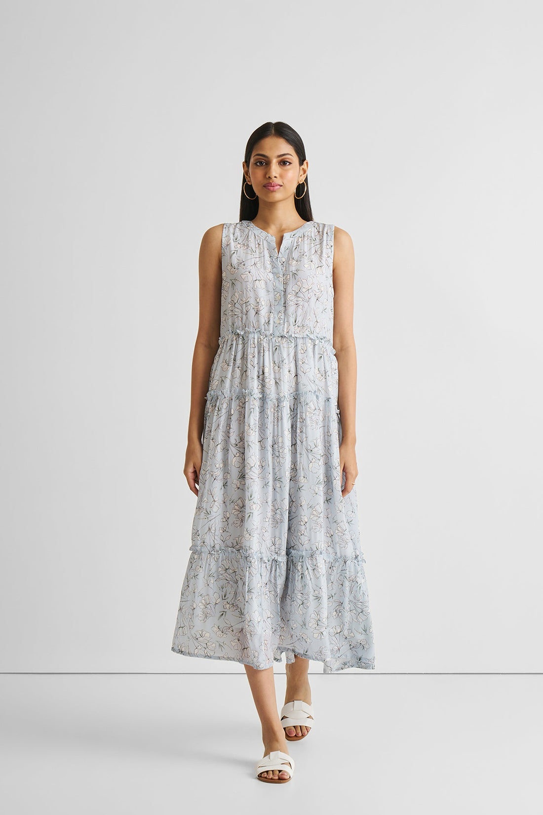 Perfect Resort Maxi Dress in Blue Florals -COL - Stella Carakasi