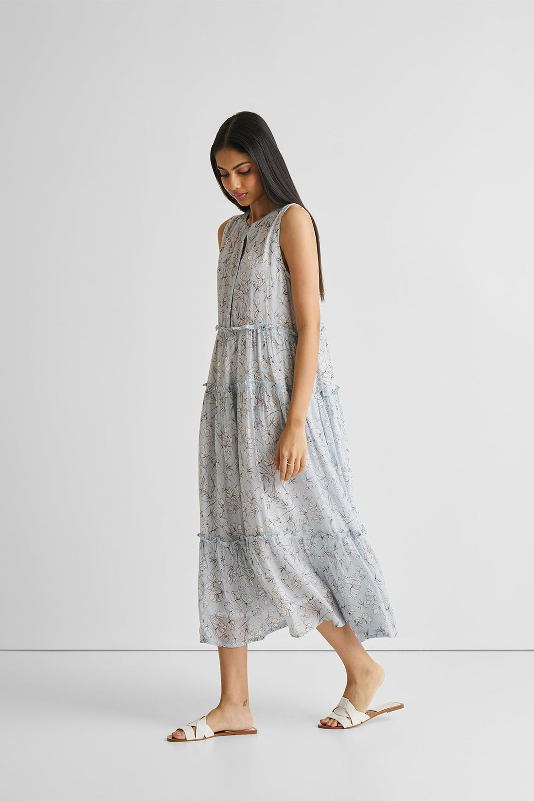 Perfect Resort Maxi Dress in Blue Florals -COL - Stella Carakasi