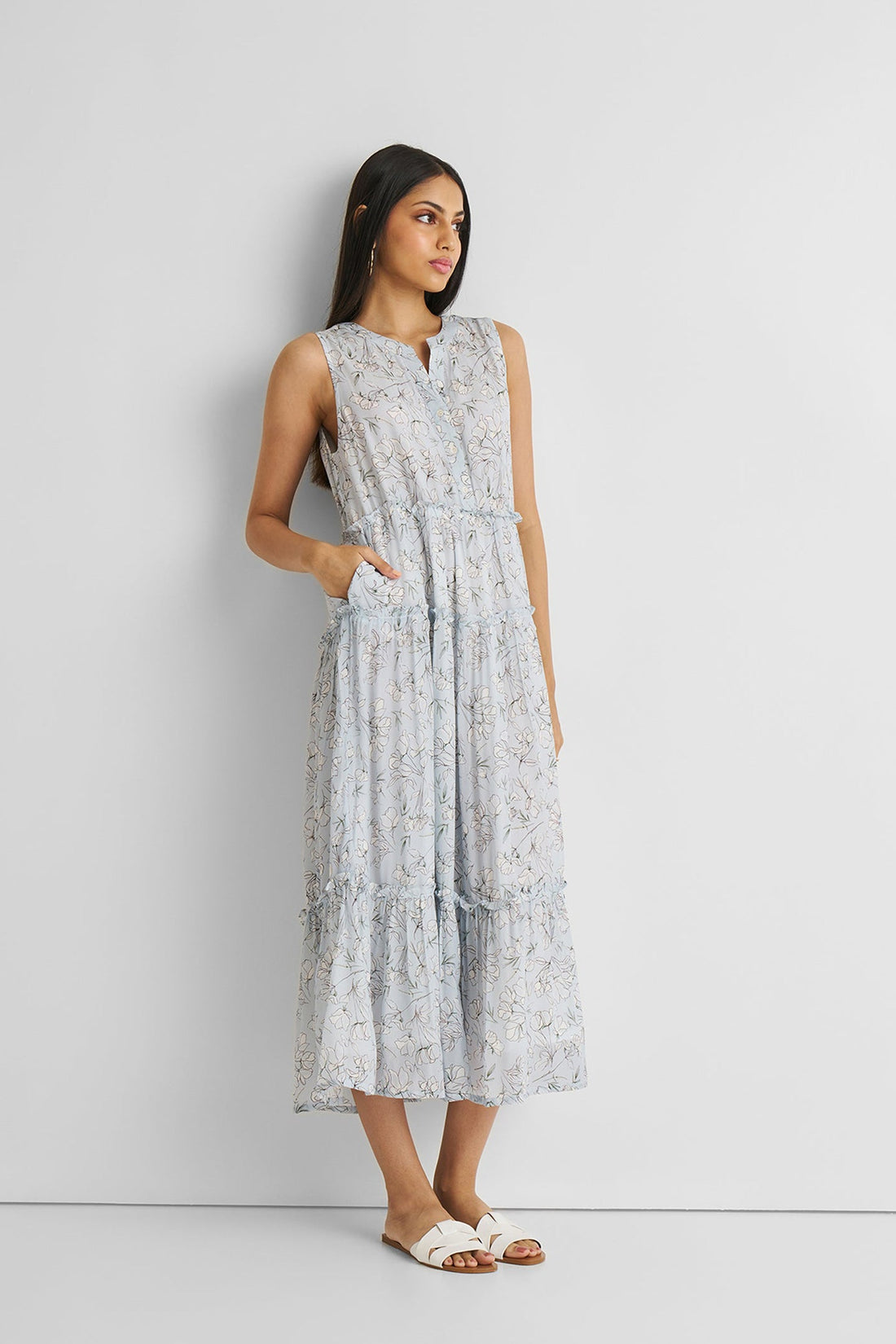 Perfect Resort Maxi Dress in Blue Florals -COL - Stella Carakasi
