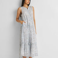 Perfect Resort Maxi Dress in Blue Florals -COL - Stella Carakasi