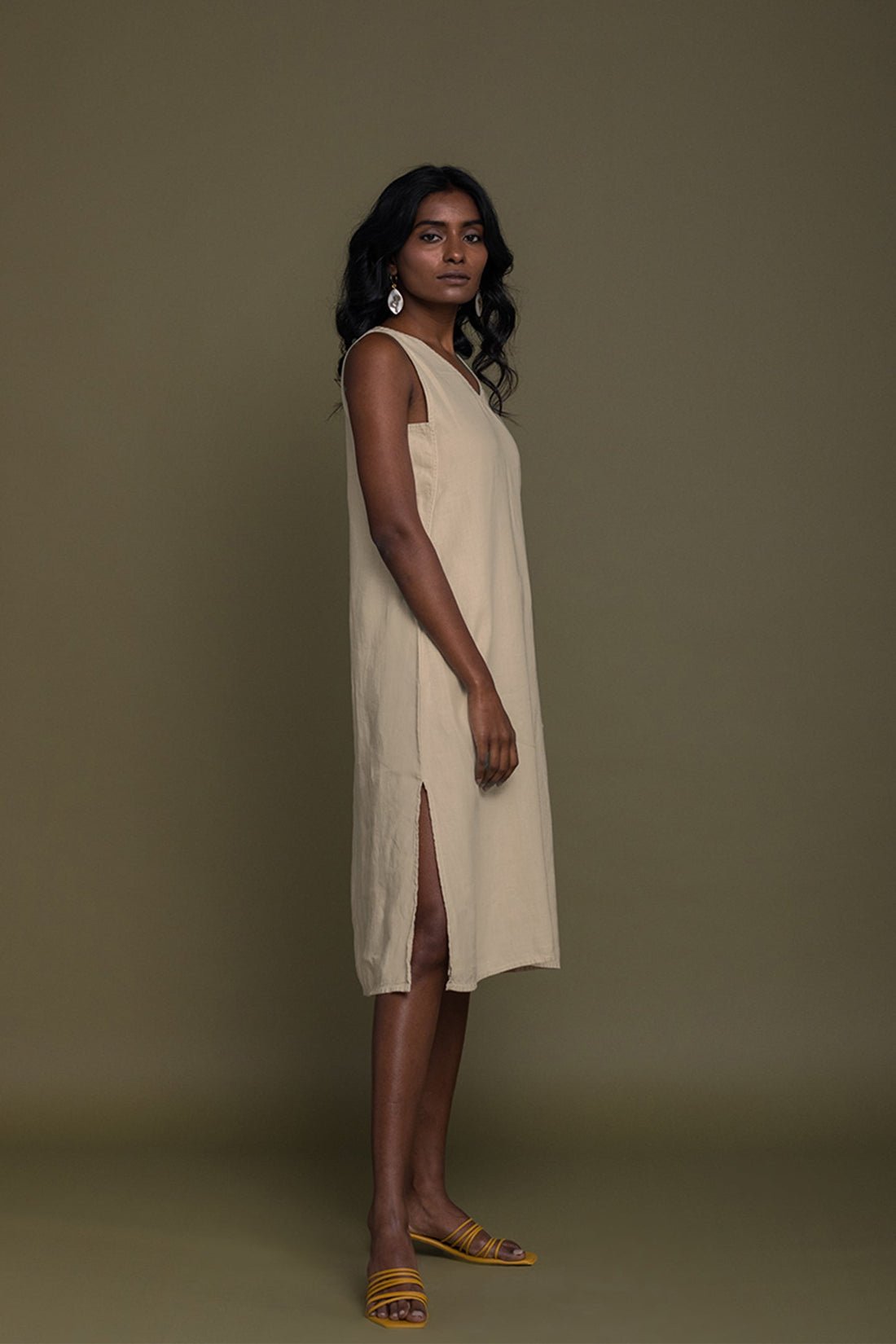 Reading Tea Leaves Dress in Neutral Beige - Stella Carakasi
