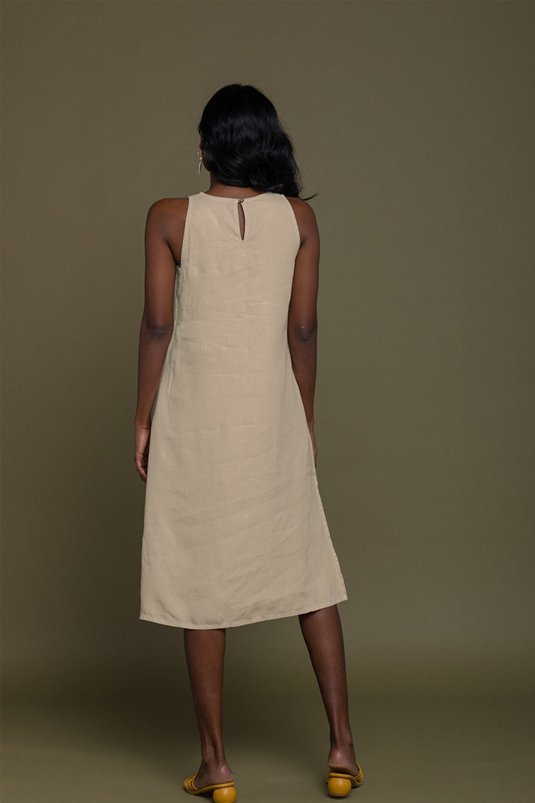 Reading Tea Leaves Dress in Neutral Beige - Stella Carakasi