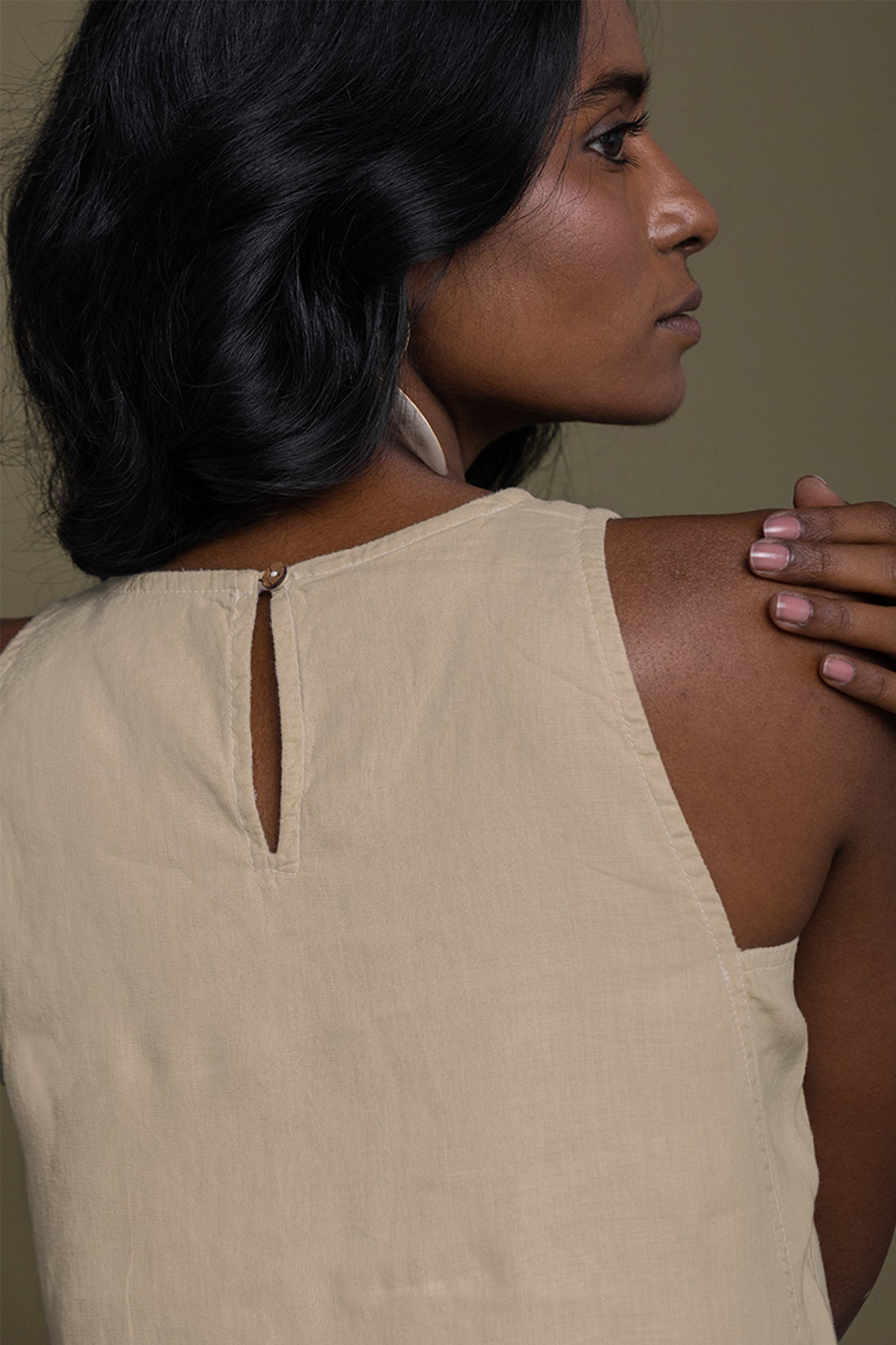 Reading Tea Leaves Dress in Neutral Beige - Stella Carakasi