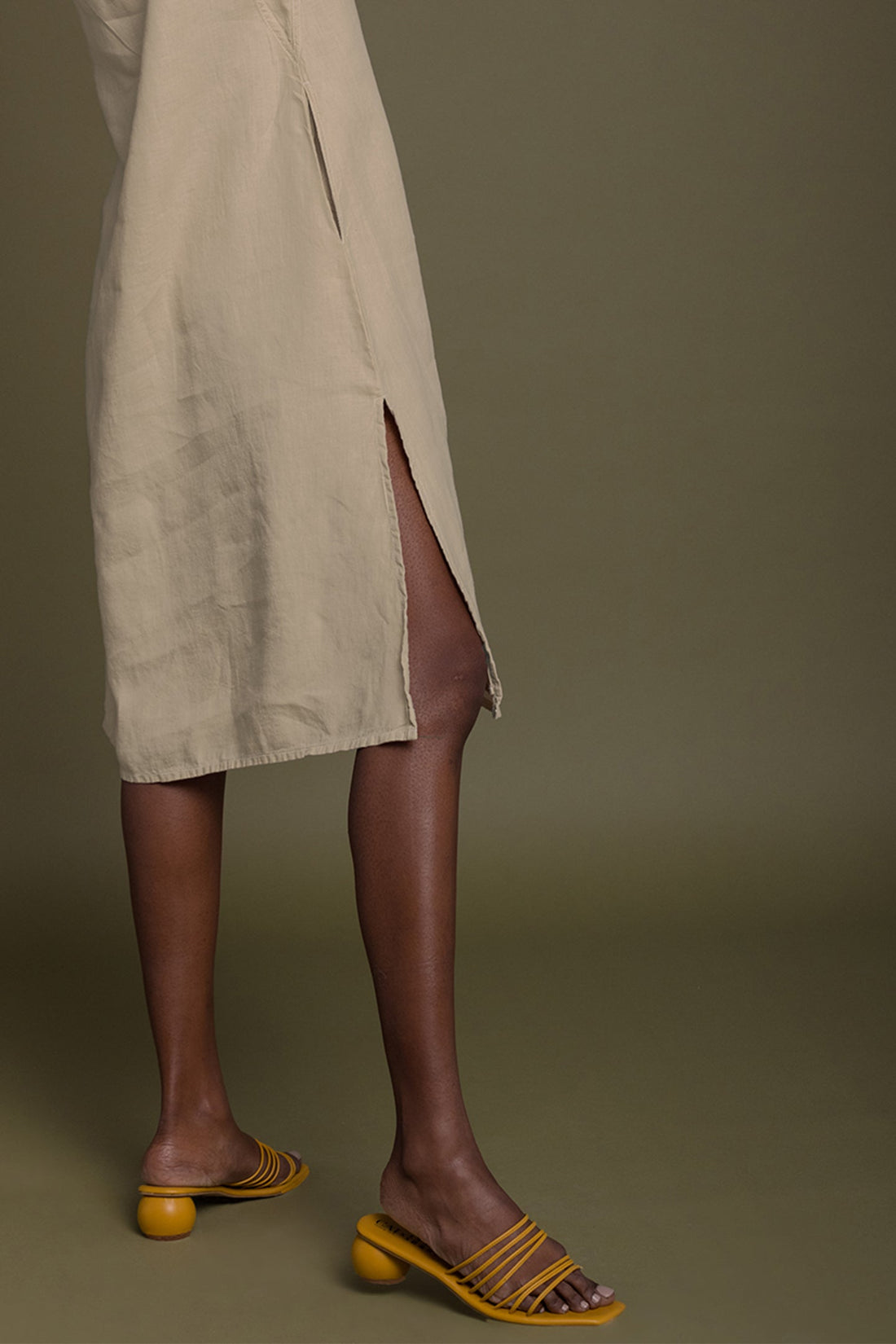 Reading Tea Leaves Dress in Neutral Beige - Stella Carakasi