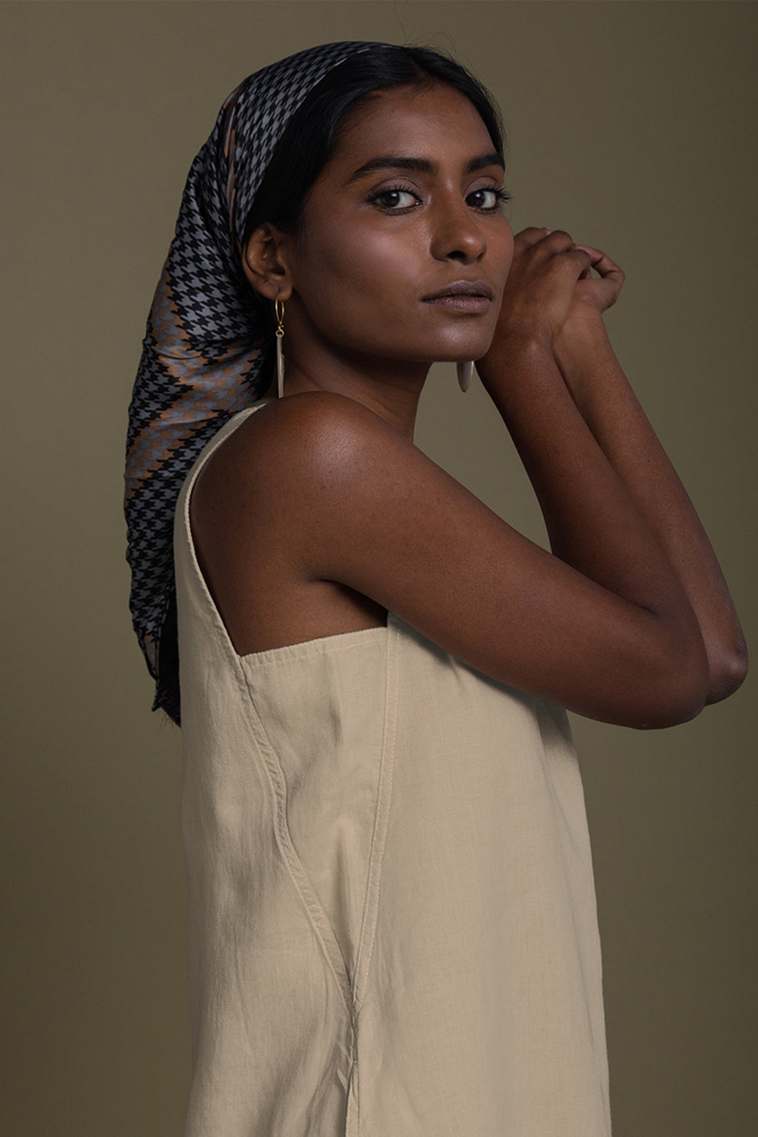Reading Tea Leaves Dress in Neutral Beige - Stella Carakasi