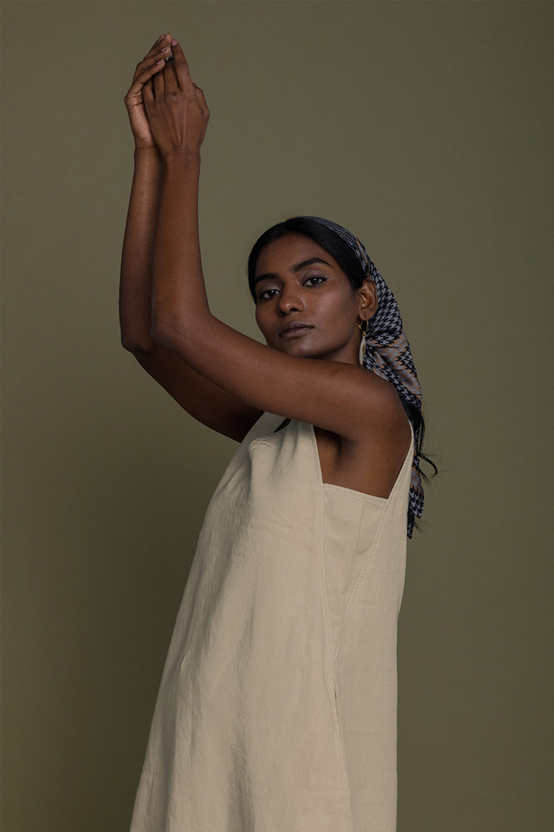 Reading Tea Leaves Dress in Neutral Beige - Stella Carakasi
