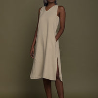 Reading Tea Leaves Dress in Neutral Beige - Stella Carakasi