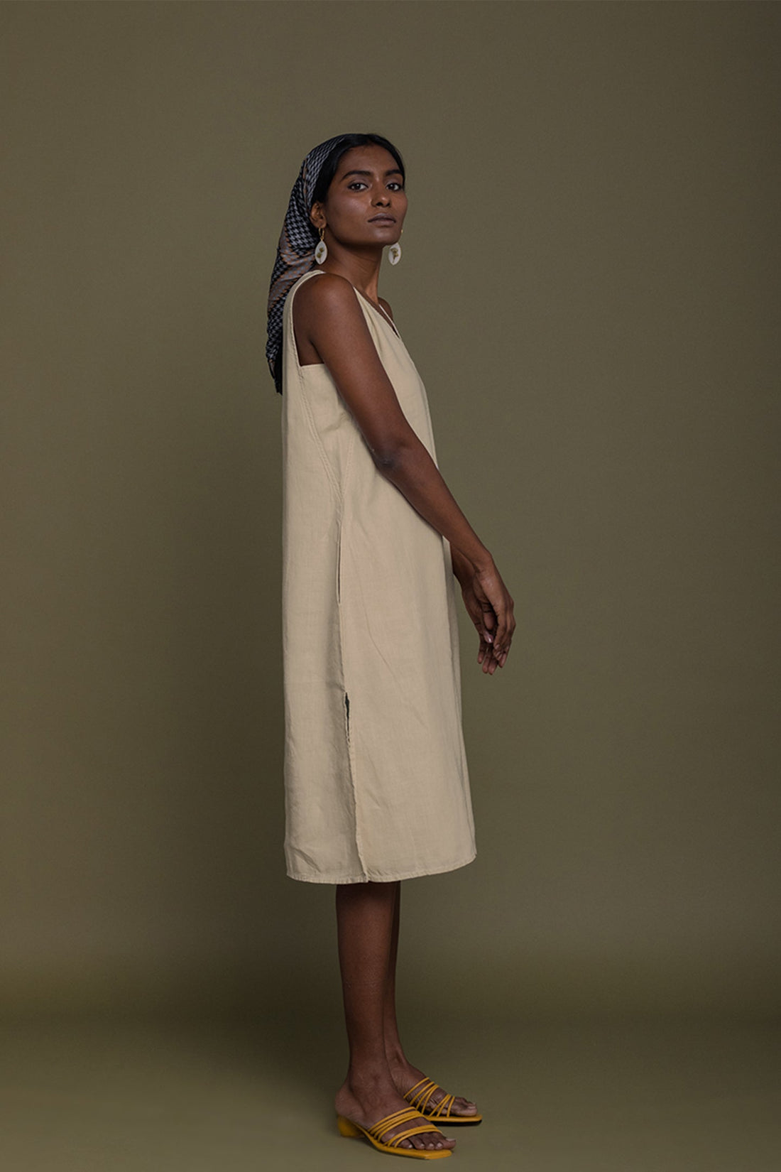 Reading Tea Leaves Dress in Neutral Beige - Stella Carakasi