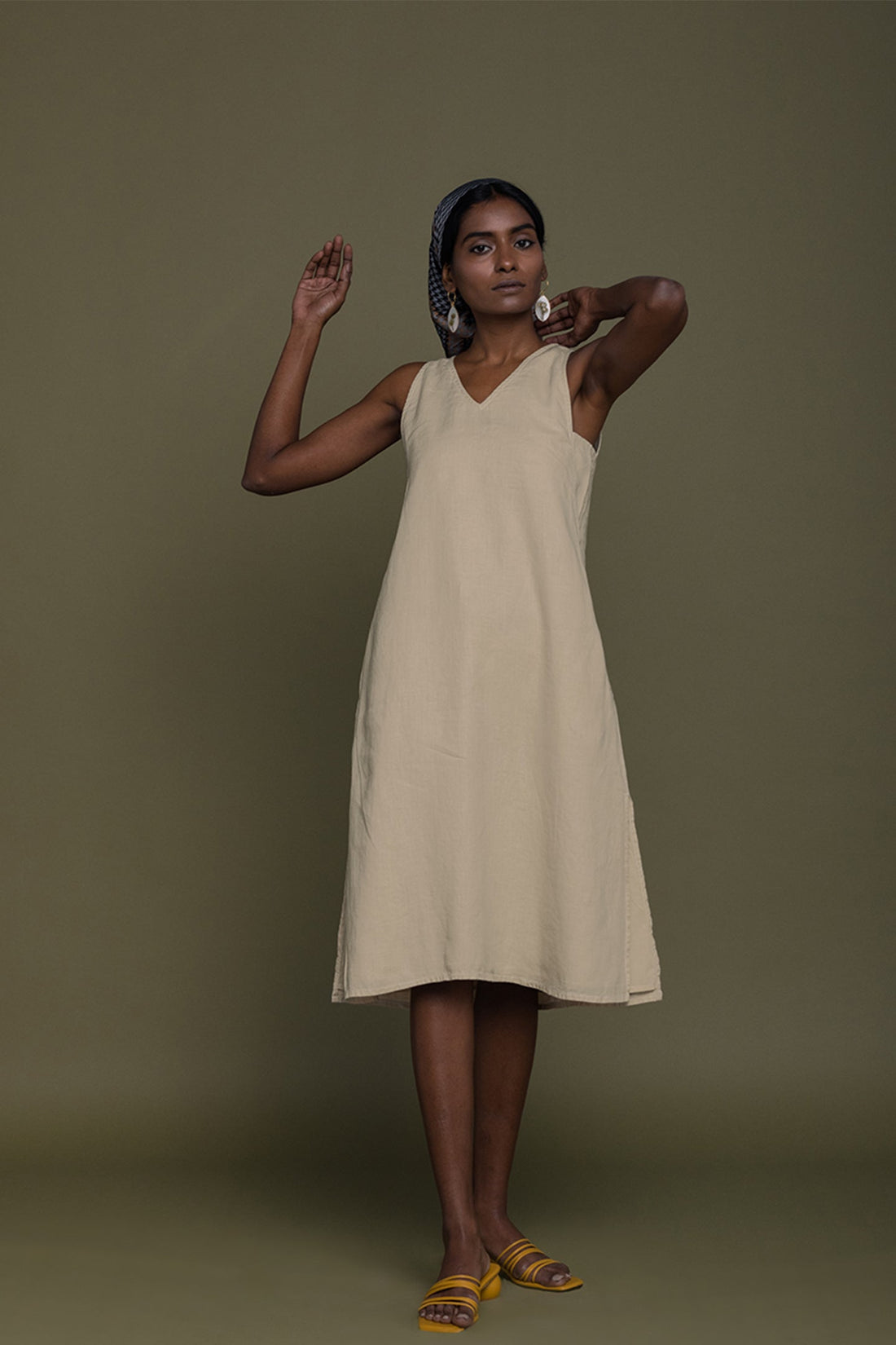 Reading Tea Leaves Dress in Neutral Beige - Stella Carakasi