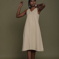 Reading Tea Leaves Dress in Neutral Beige - Stella Carakasi