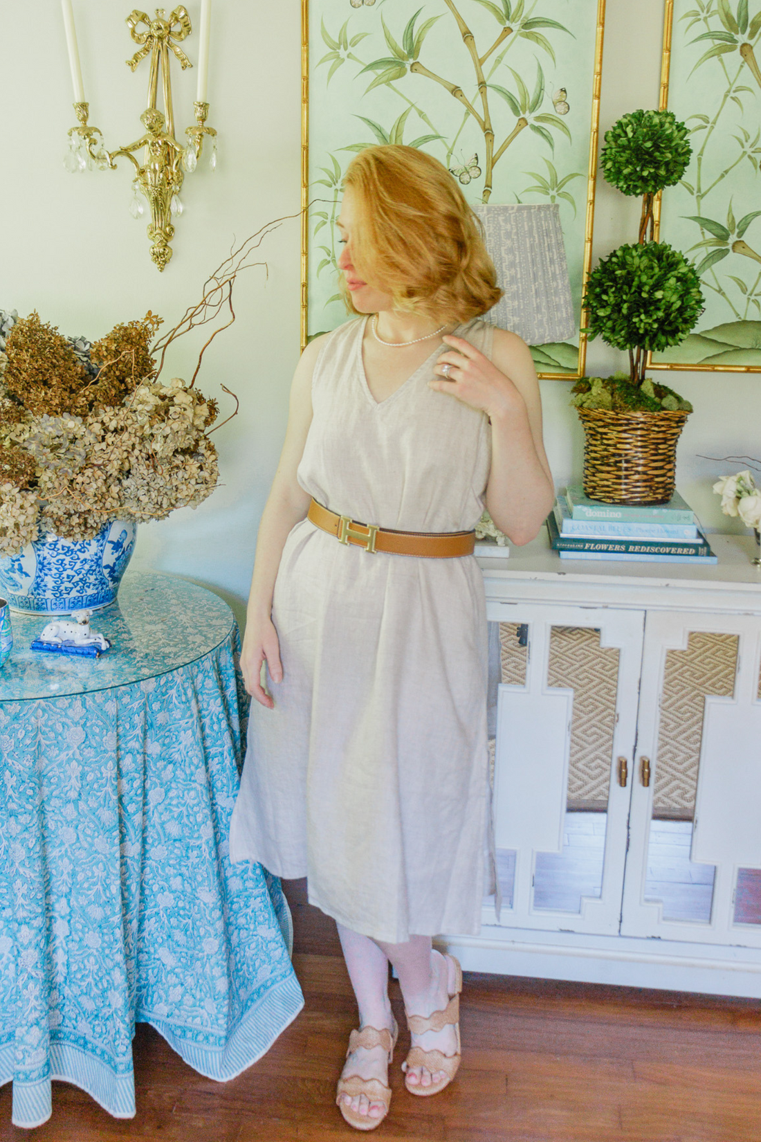 Reading Tea Leaves Dress in Neutral Beige - Stella Carakasi