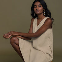 Reading Tea Leaves Dress in Neutral Beige - Stella Carakasi