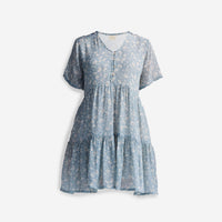 Floral Short Tiered dress in Light Blue -COL - Stella Carakasi