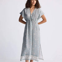 Gathered Maxi Dress in Sage Green -COL - Stella Carakasi