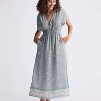 Gathered Maxi Dress in Sage Green -COL - Stella Carakasi