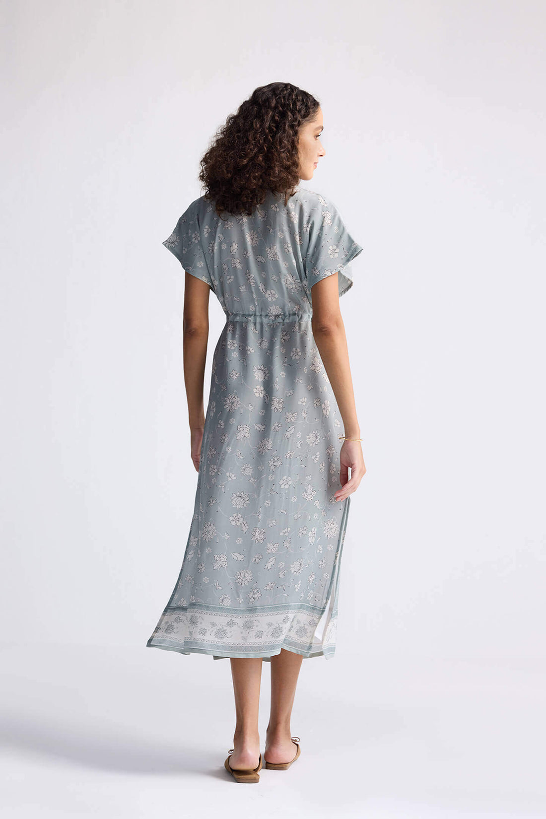 Gathered Maxi Dress in Sage Green -COL - Stella Carakasi