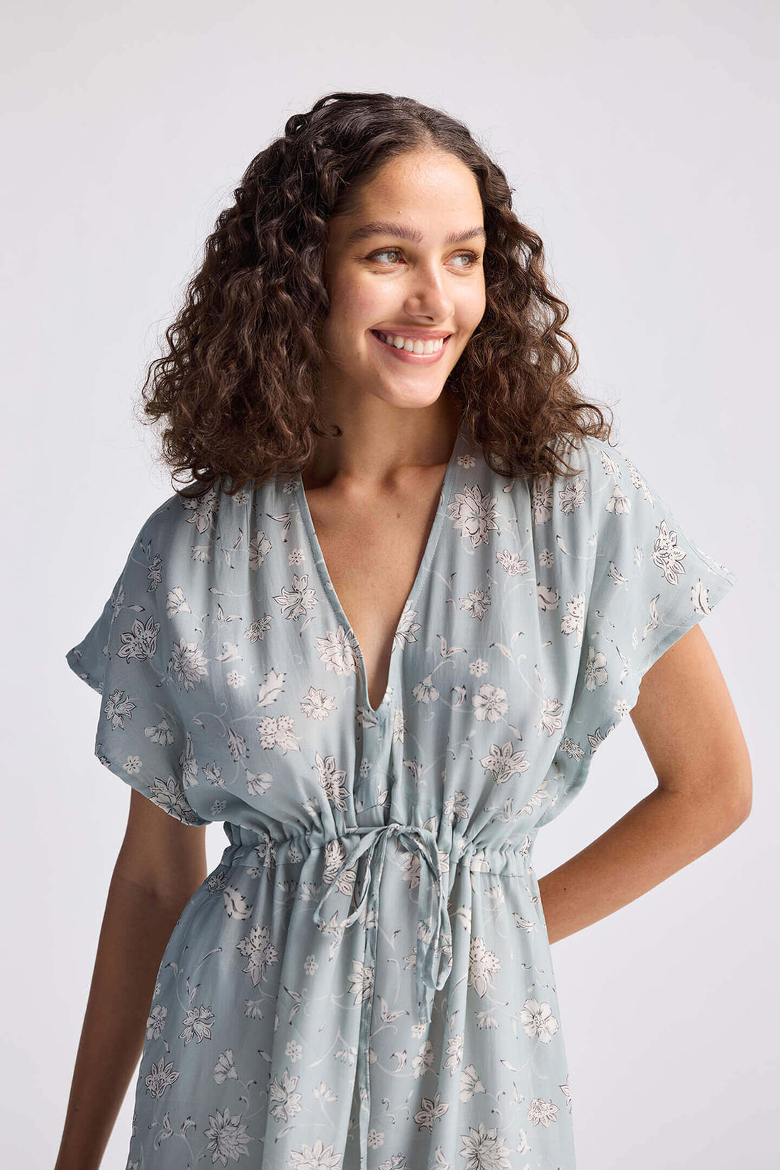 Gathered Maxi Dress in Sage Green -COL - Stella Carakasi