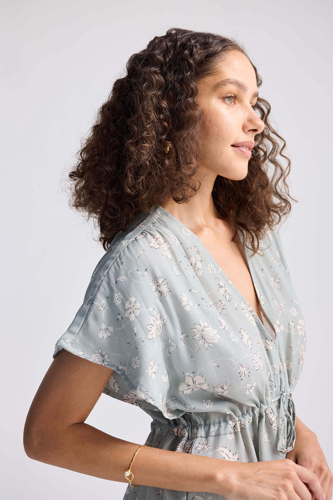 Gathered Maxi Dress in Sage Green -COL - Stella Carakasi