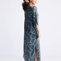 Maxi Dress with Side Slits in Abstract Stripes -COL - Stella Carakasi