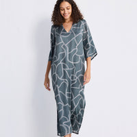 Maxi Dress with Side Slits in Abstract Stripes -COL - Stella Carakasi