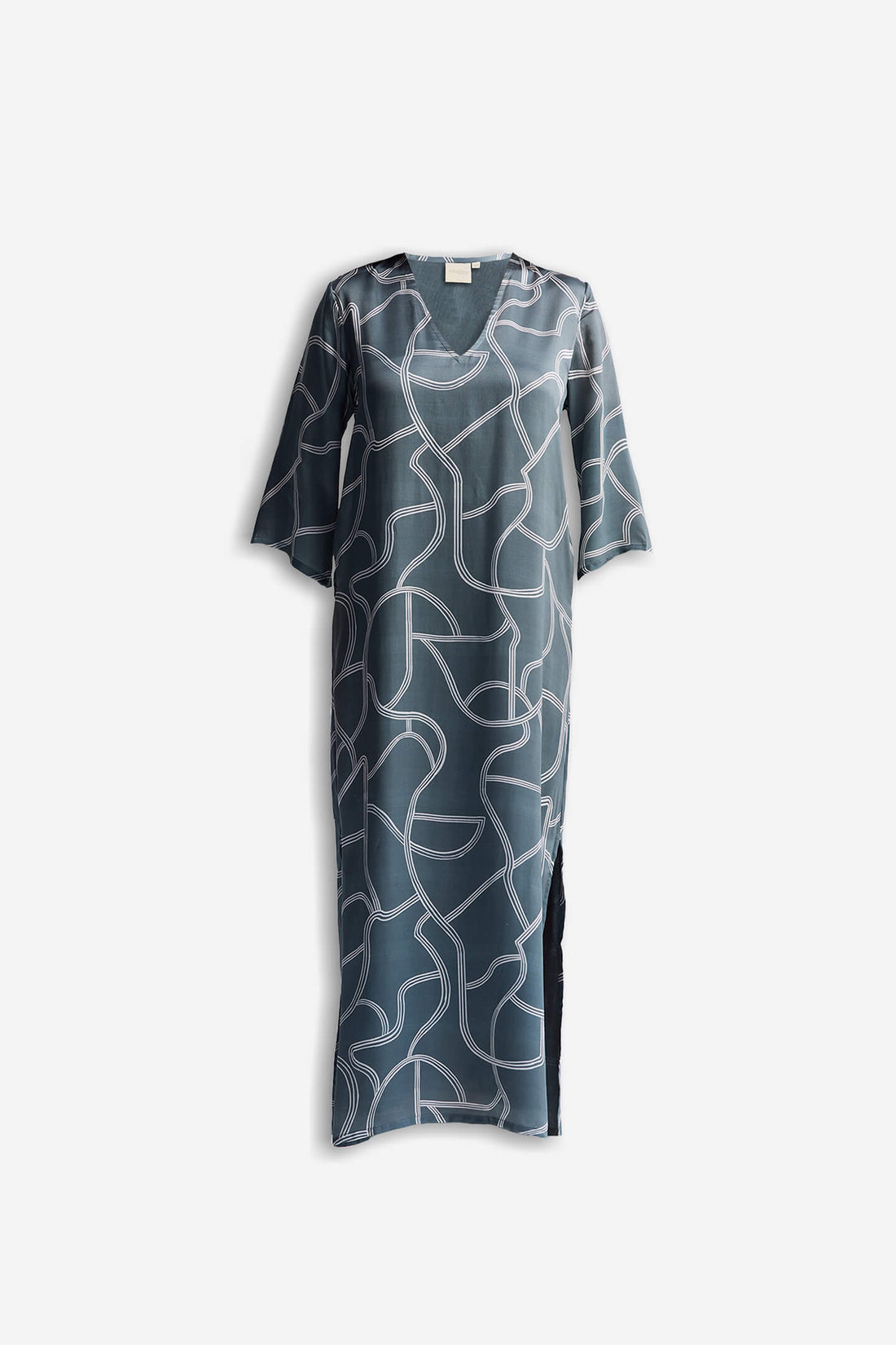 Maxi Dress with Side Slits in Abstract Stripes -COL - Stella Carakasi