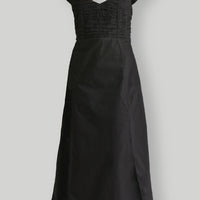 Ruched Dress with Front Slit in Black -COL - Stella Carakasi