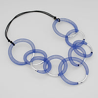 Blue and Silver Mesh Statement Necklace -COL - Stella Carakasi
