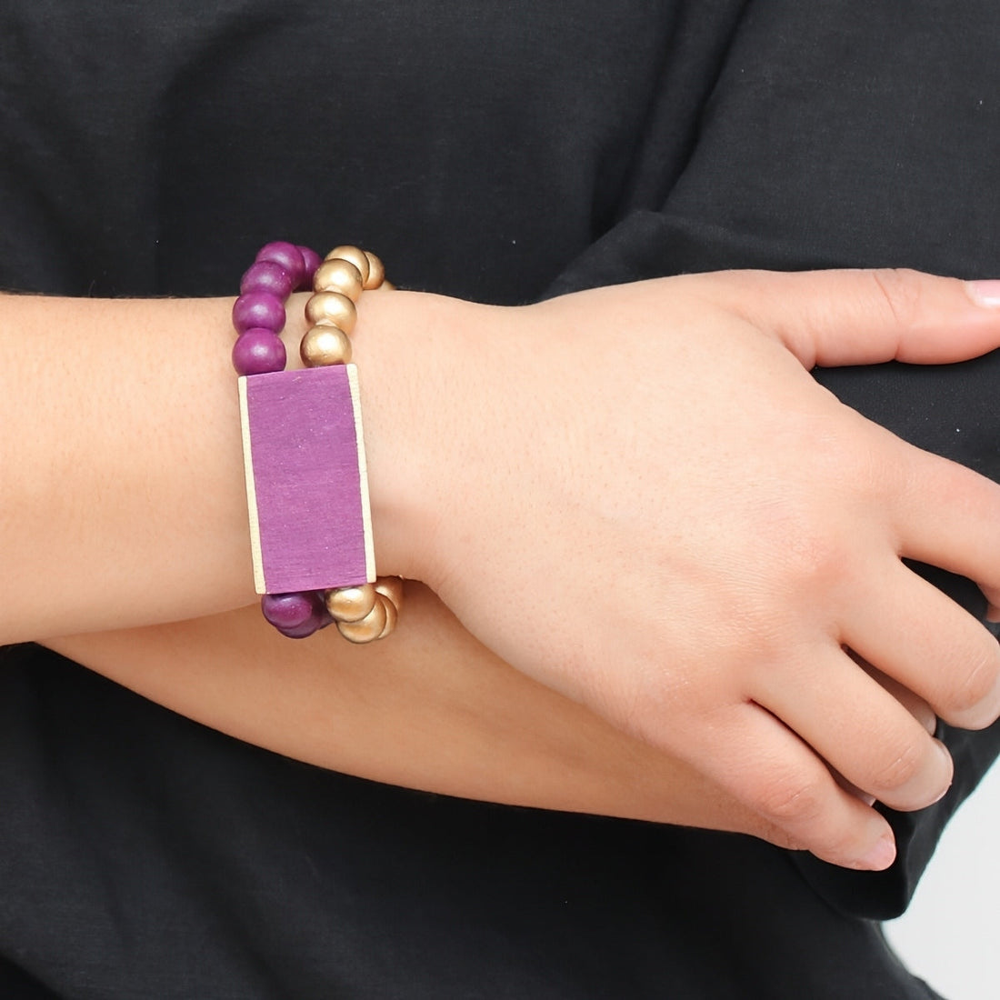Purple Bar and Bead Bracelet -COL - Stella Carakasi