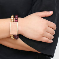 Peach Bar and Bead Bracelet -COL - Stella Carakasi