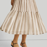 Strappy Tiered Maxi Dress in Beige Stripes -COL - Stella Carakasi