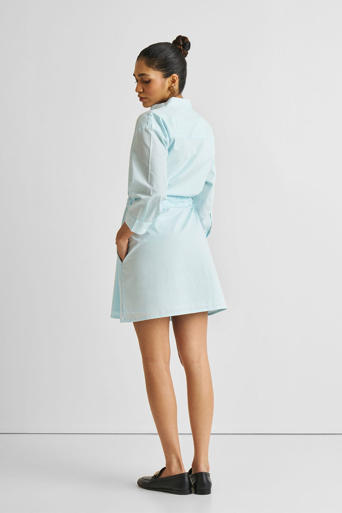 Short Tie Waist Dress in Summer Blue -COL - Stella Carakasi