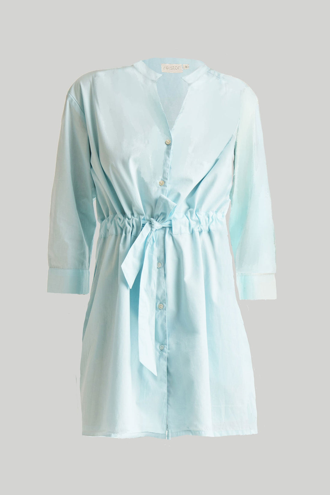 Short Tie Waist Dress in Summer Blue -COL - Stella Carakasi